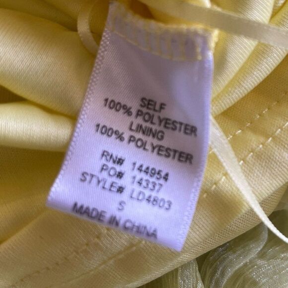 Yellow Lace Chiffon Enchanted Evening Maxi Dress | Size S - Picture 9 of 13